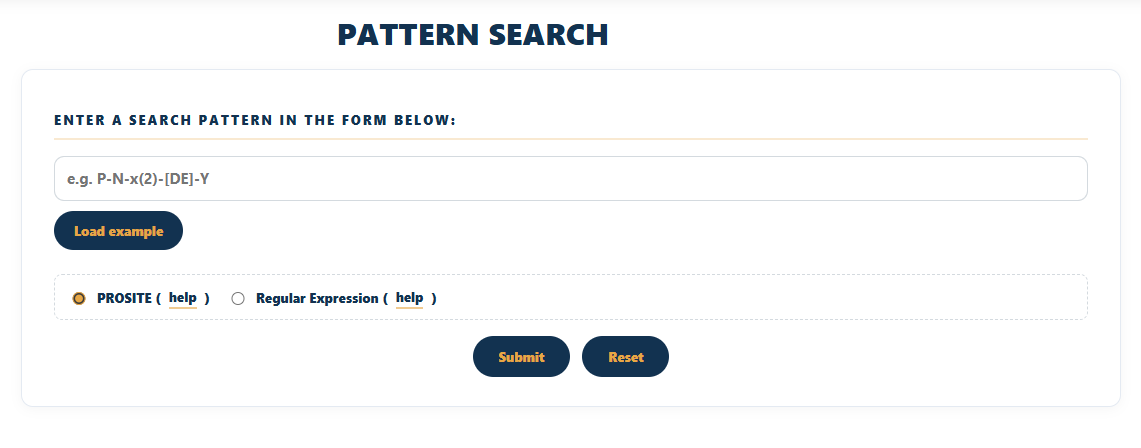 Pattern search page
